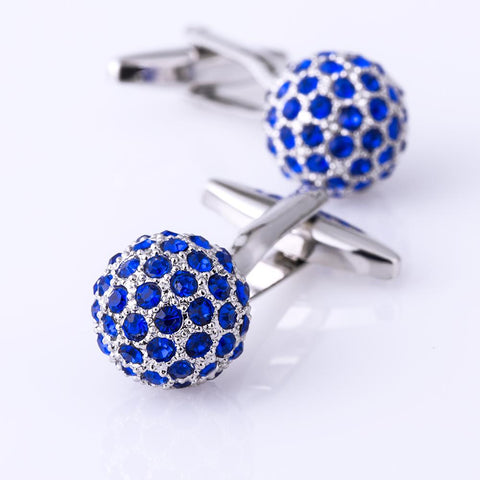 Jewelry Blue Crystal Wholesale designer  shirt cufflinks for mens -JW01317-Veeddydropshipping