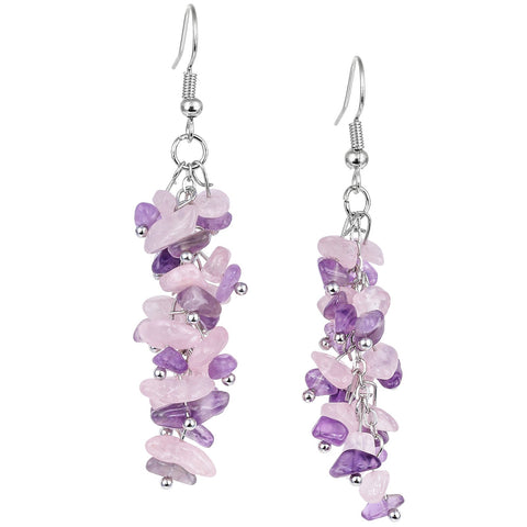 Stone Drop Earrings Healing Aquamarine Jewelry For Women -JW01431-Veeddydropshipping