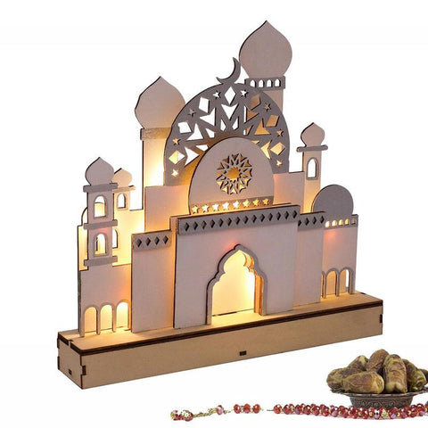 Night Lights Ornament Decor 3D Mosque Castle LED Islamic-HA00318-Veeddydropshipping