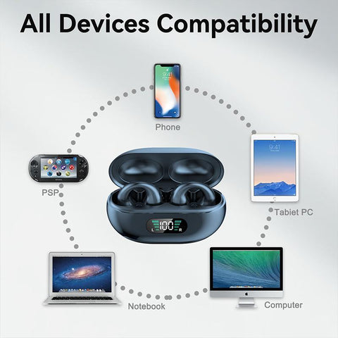 TWS Q80 Wireless Headphones Bluetooth 5.3 Bone Conduction Earphones Earclip-Veeddydropshipping