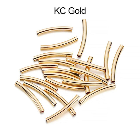 Smooth Curved Spacer Beads Connectors Copper Tube for DIY -JW01541-Veeddydropshipping