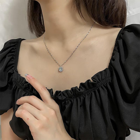 Simple Moonstone Cat Pendant Necklace  Fashion Jewelry-JW01212-Veeddydropshipping