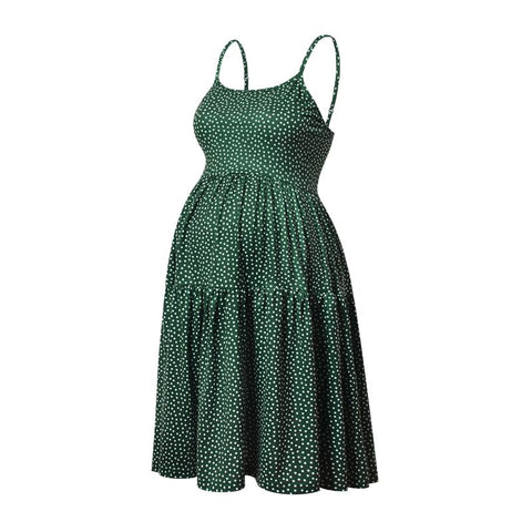 Pregnant Women Dress Sleeveless Adjustable Strap Swing Dresses-TB00617-Veeddydropshipping