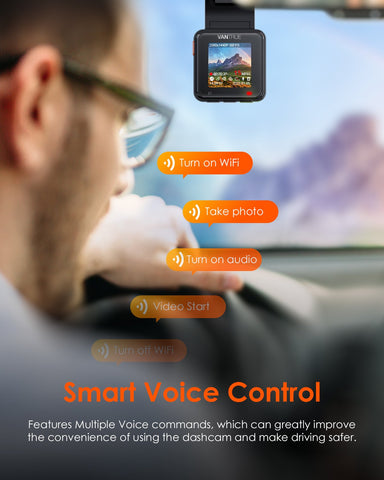 Vantrue Element1 Voice Controlled Black Box Dash Cam Wireless Hotkeys-AM00575-Veeddydropshipping