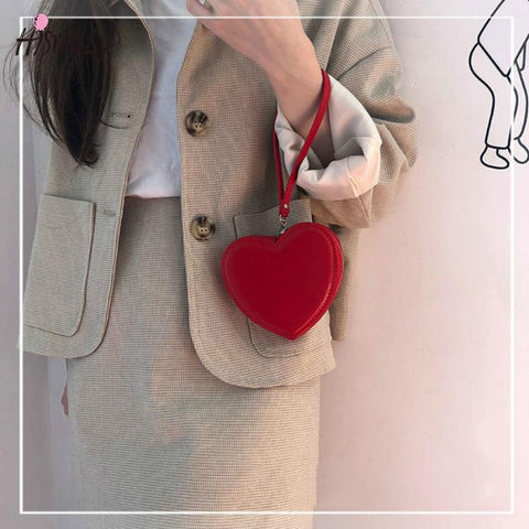 Heart Shaped HandBag Female Plush Love Coin Wallet Valentine&#39;s-BS00190-Veeddydropshipping