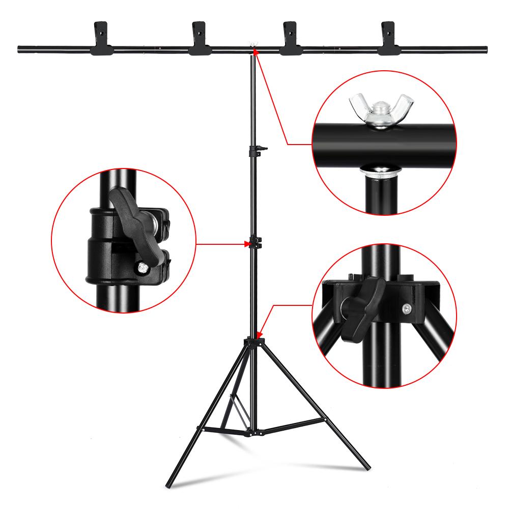 Photography Photo Studio T-Shape Backdrop Background Stand Frame Support System Kit -CE00338-Veeddydropshipping