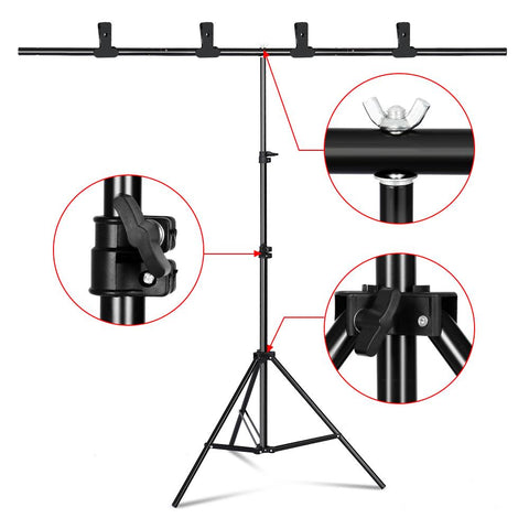 Photography Photo Studio T-Shape Backdrop Background Stand Frame Support System Kit -CE00338-Veeddydropshipping
