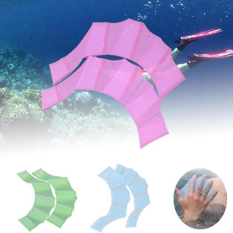 1Pair Unisex Frog Type Silicone Girdles Swimming Hand Fins Finger Webbed Gloves -OS00101-Veeddydropshipping