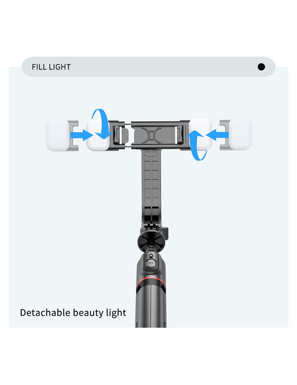 Foldable Wireless Bluetooth Selfie Stick Tripod with Bluetooth shutter Fill Light Aluminum -CE00314-Veeddydropshipping