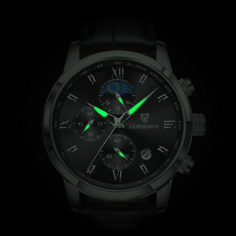 Business Fashion Watch Man Leather Wristwatch Quartz-JW00697-Veeddydropshipping