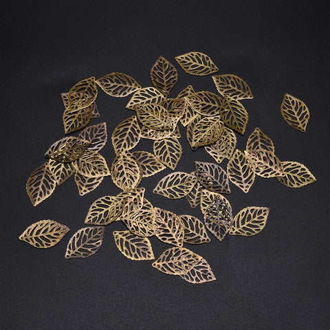 50Pcs Leaves Filigree Metal Crafts Jewelry DIY Wedding -JW00529-Veeddydropshipping