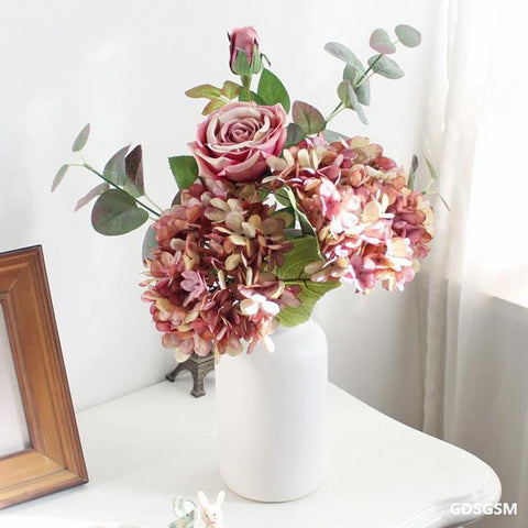 Artificial Flowers Silk Hydrangea Vase Home Decoration-HA00735-Veeddydropshipping