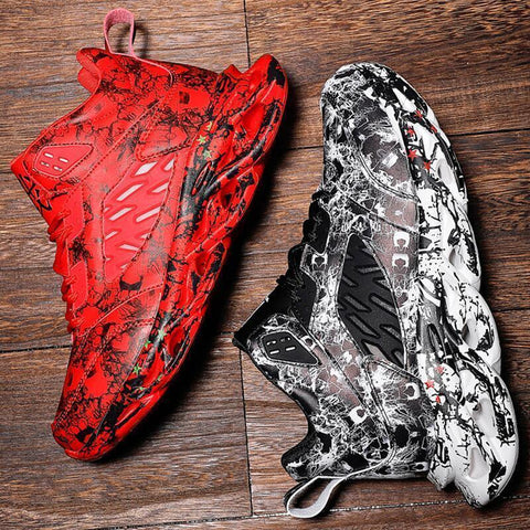 Graffiti Shoes 45 High Top Sneakers 46 Basketball Shoes-BS01410-Veeddydropshipping