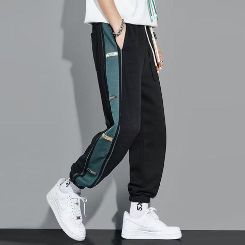 Hop Joggers Men Letter Ribbons Cargo Pants Pockets