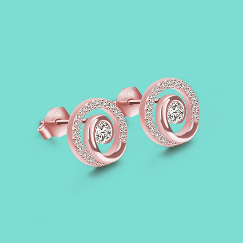 100% Original 925 Sterling Silver Earrings Cubic Zircon Round  Jewelry -JW01438-Veeddydropshipping