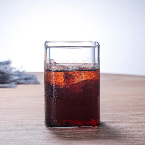 Square Glass Cup Mug Heat-Resistant Water Cups-HA01278-Veeddydropshipping