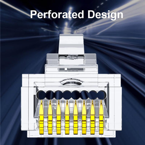 CAT6/7 CAT5 Pass Through RJ45 Modular Plug Network Connectors-CE00009-Veeddydropshipping