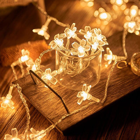 10/40/60 Lights LED String Fairy Lights Crystal Cherry Blossom Flower-TI00950-Veeddydropshipping