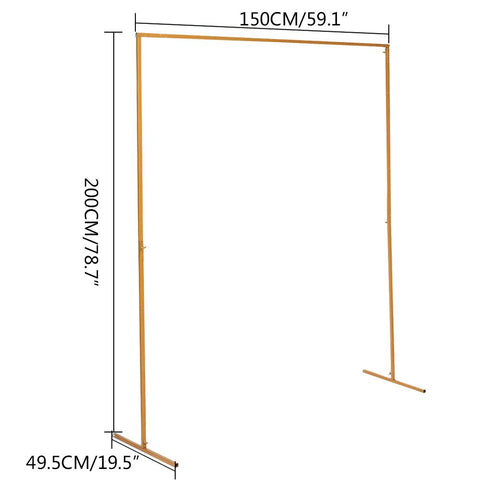 Wedding Arch Square Iron Backdrop Gold Stand Props-HA01650-Veeddydropshipping