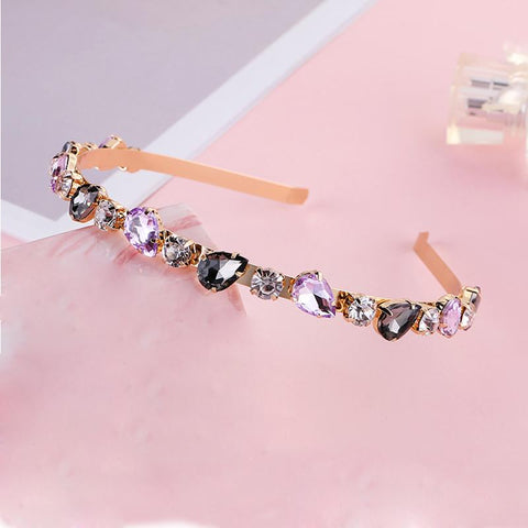 Bridal Tiaras Crowns Female Simple Crystal Headband -JW00540-Veeddydropshipping