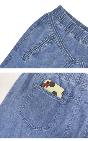 Oversize Fashion Street Skirt A Line Denim Skirt-WF00455-Veeddydropshipping