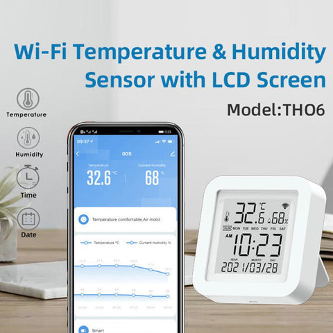 TH08 Tuya Smart Temperature Humidity Sensor APP Remote-TI01044-Veeddydropshipping