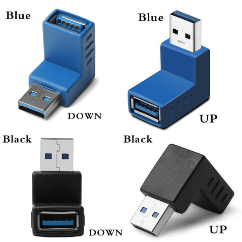 USB 3.0 Type A Male To Female Adapter Plug 90 degree Left Right Angled Adapter -CE00168-Veeddydropshipping