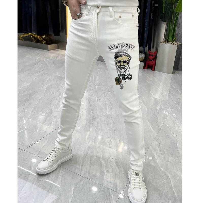 portrait Pattern Jean Men Slim Little Feet Trend Heavy-MF00571-Veeddydropshipping