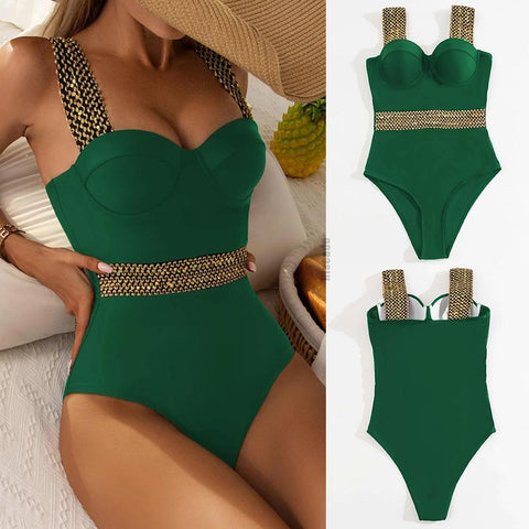 Push Up Women Swimsuit One Piece Sexy Swimwear Women 2023 Bath Suit Stitch Detail -OS00074-Veeddydropshipping