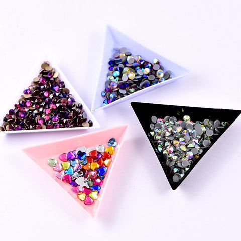 Plastic Triangle Tray Nail Crystal Sorting Storage-HA00819-Veeddydropshipping