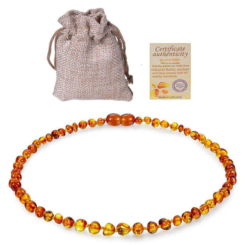 Amber Teething Necklaces for Baby Handmade-JW00047-Veeddydropshipping