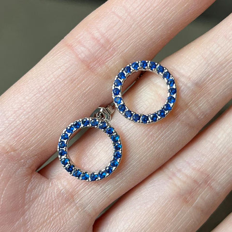 Fashion Versatile Circle Stud Earrings with Crystal Cubic Zirconia Earrings -JW01422-Veeddydropshipping