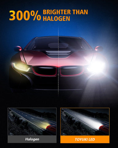 TOYUKI 2Pcs H11 H8 H9 Mini Led Headlight Bulb 1:1 Size Fanless Csp-AM00005-Veeddydropshipping