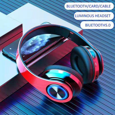 Wireless Light emitting Headset Bluetooth Headset Subwoofer Stereo Pluggable -CE01046-Veeddydropshipping