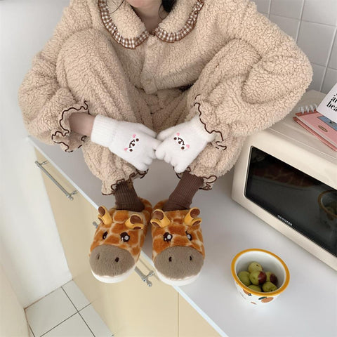 Bottom Plush Home Shoes Women Cartoon Cute-BS01179-Veeddydropshipping