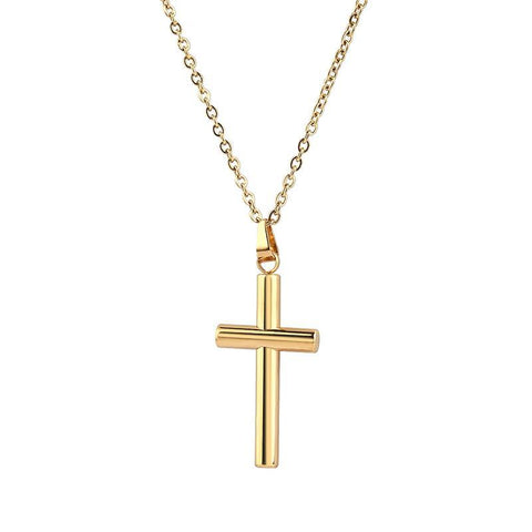 Fashion Cross Pendant Stainless Steel Link Chain Charm Necklace -JW00275-Veeddydropshipping
