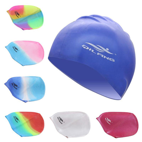 2021 Silicone Swimming Cap Adults Waterproof Summer Swim Pool Cap Elastic -OS00036-Veeddydropshipping