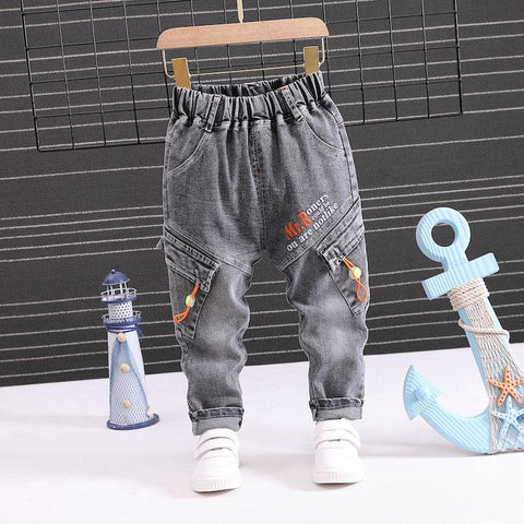 2023 Spring Fashion Boys Jeans Baby casual Pants Cartoon letters Kids-TB01259-Veeddydropshipping