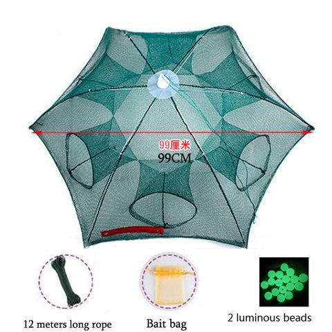 4-20Holes Automatic Fishing Net Nylon Foldable Catch Fish Trap Nets For Fish Shrimp Minnows -OS00402-Veeddydropshipping
