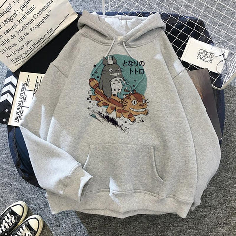Japanese Anime Cartoon Totoro Hoodie Women Kawaii Hoodeis Miyazaki-TB01325-Veeddydropshipping