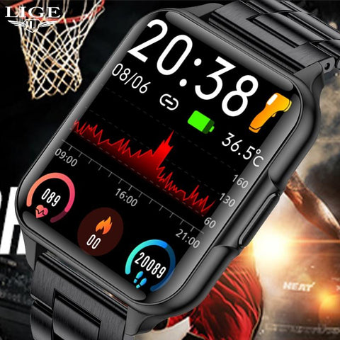 Smart Watch Men Heart Rate Body Temperature Blood Oxygen Flashlight-CE00550-Veeddydropshipping