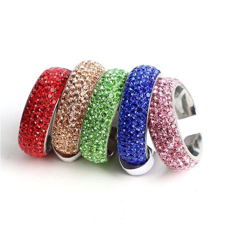 36pcst  Fashion Rhinestones Stainless Steel Rings -JW00415-Veeddydropshipping