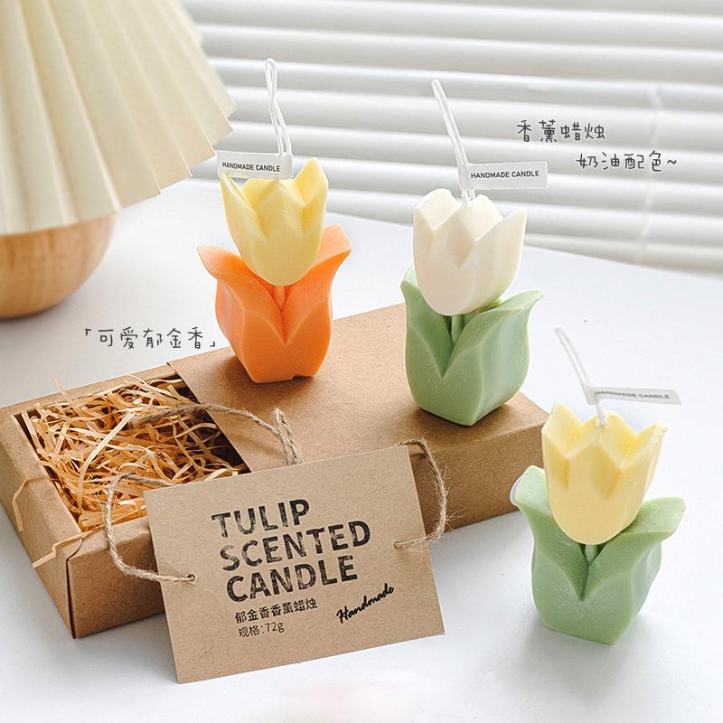 Tulip Scented Candles Home Decoration-HA00385-Veeddydropshipping