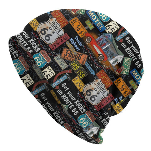 Women Knitting Hats Unisex Adult Route 66 America Road-MF00864-Veeddydropshipping