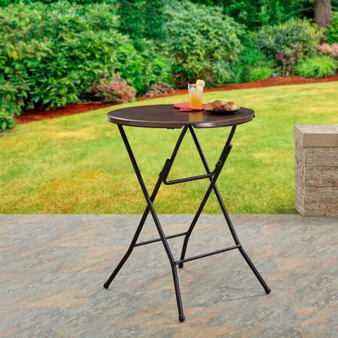 Mainstays Walnut Round Wooden Folding Table-HA01623-Veeddydropshipping
