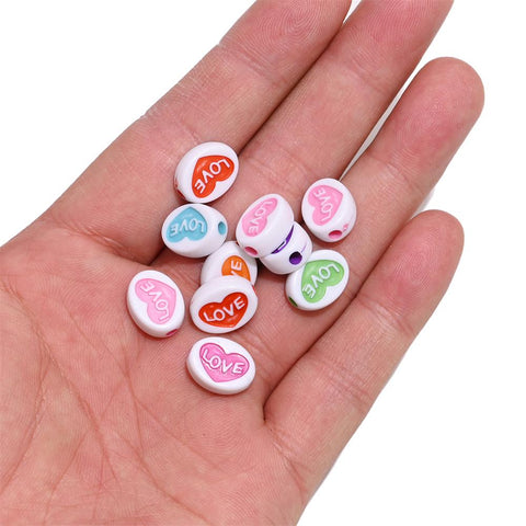 Heart Acrylic Spacer Beads Making Necklace-JW01501-Veeddydropshipping