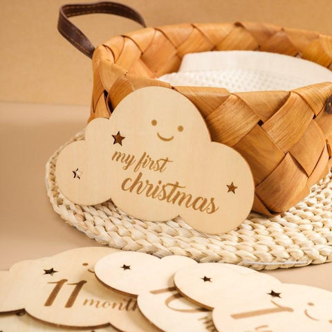 8PCS/set Wooden Baby Milestone Cards Cute Cloud Shape Milestone-TB00785-Veeddydropshipping