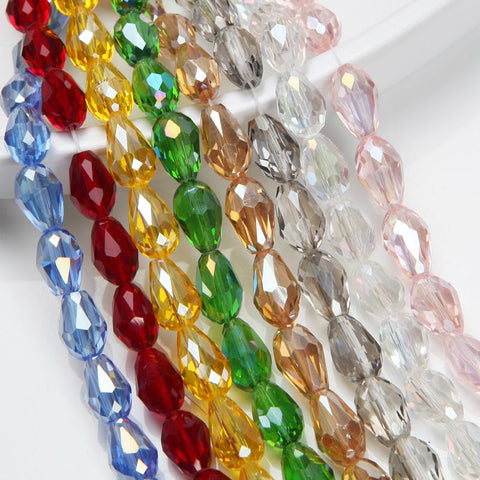 Spacer Water Drop Beads Shine Glass Crystal Bead-JW01496-Veeddydropshipping