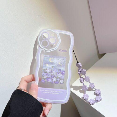 Oil painting flower bracelet cute phone case new 2022 cover for iphone 11 12 13-PA00132-Veeddydropshipping