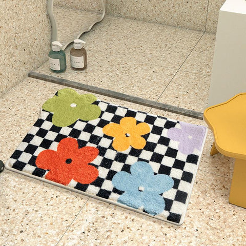 Checkerboard Carpet Non Slip Water Absorbing Mat-HA00517-Veeddydropshipping
